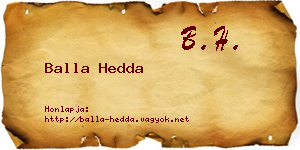 Balla Hedda névjegykártya